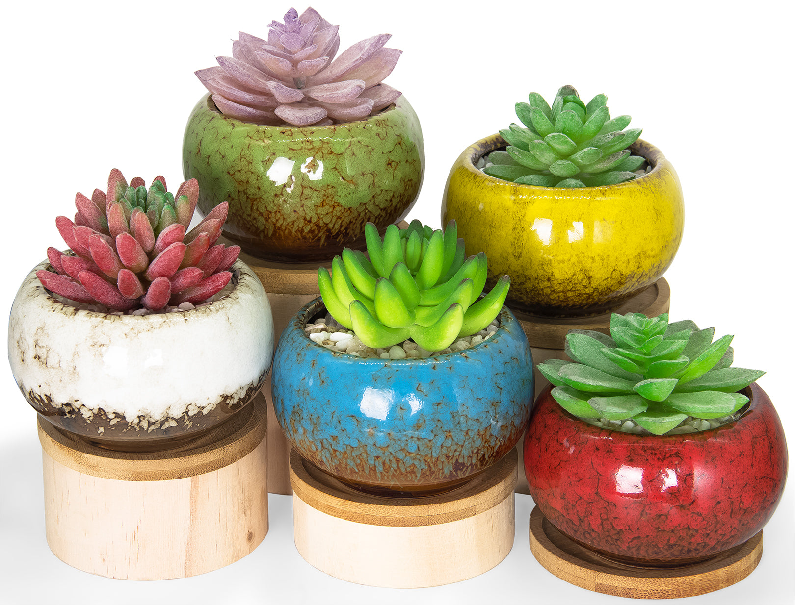 Succulent Planter Pots Small Ceramic Flower Cactus Pots Set 4 Pack