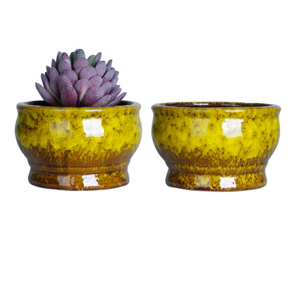 Cute 4.3 Inch Succulent Planter Pot Modern Ceramic Cactus Glaze Flowers Pots with Drainage