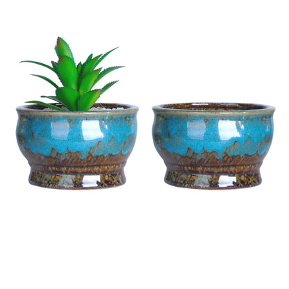 Cute 4.3 Inch Succulent Planter Pot Modern Ceramic Cactus Glaze Flowers Pots with Drainage