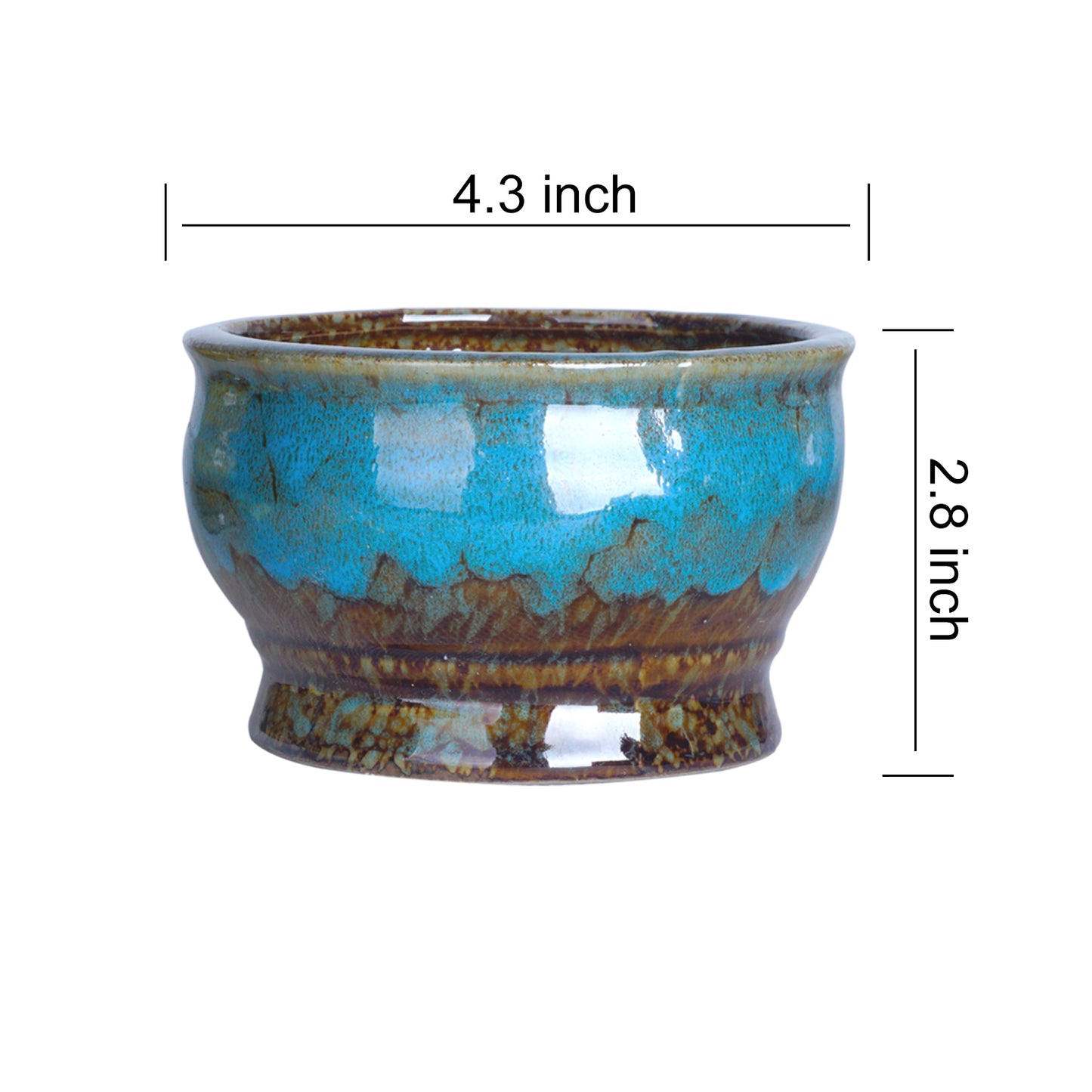 Cute 4.3 Inch Succulent Planter Pot Modern Ceramic Cactus Glaze Flowers Pots with Drainage