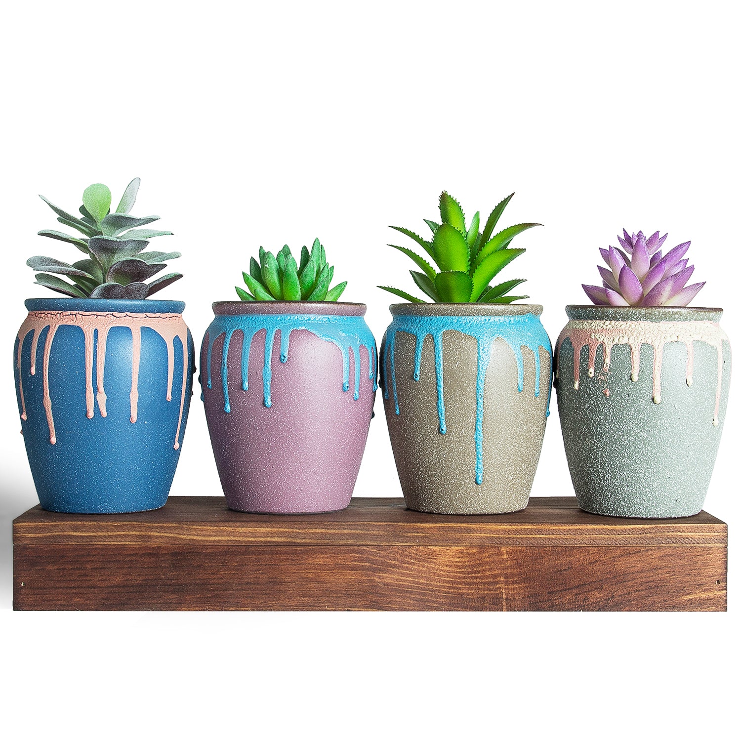 Succulent Pots, 4 Pack Ceramic Planters for Indoor Plants, 3.5 Inch Bo –  Ecoloversstore